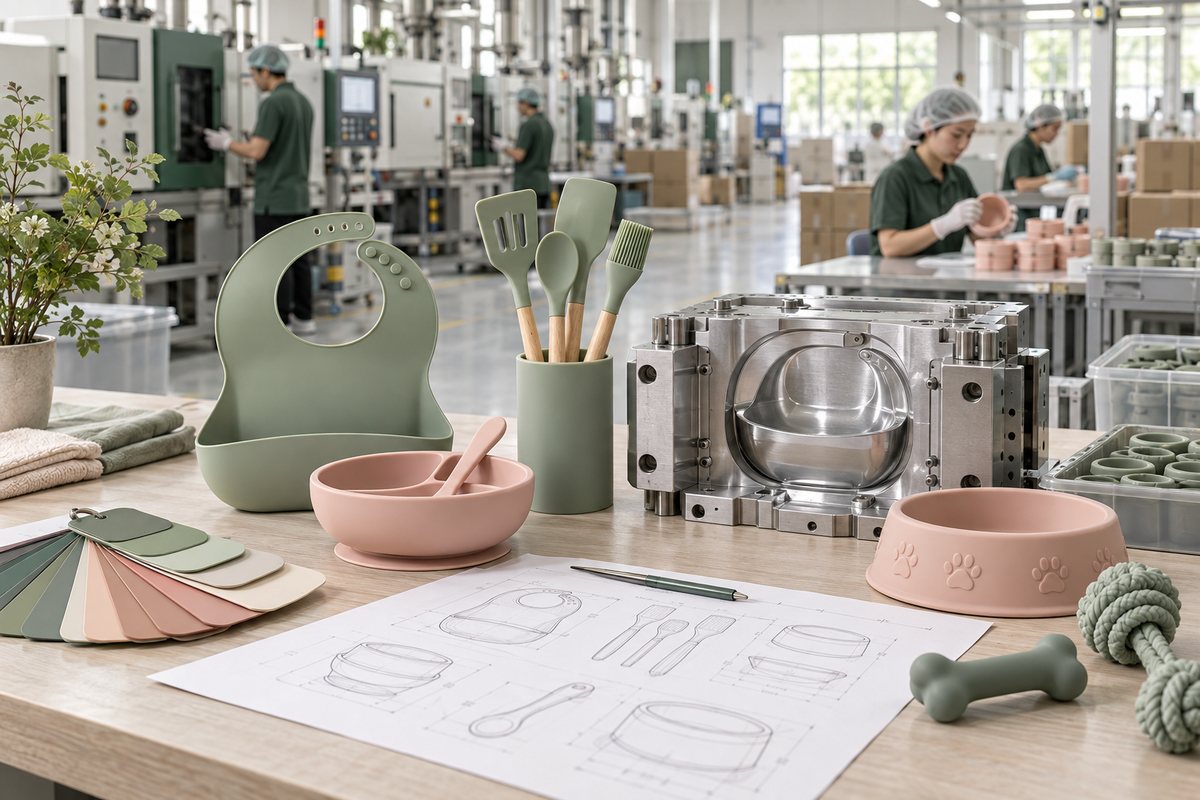 Silicone product design, mold development and production workshop